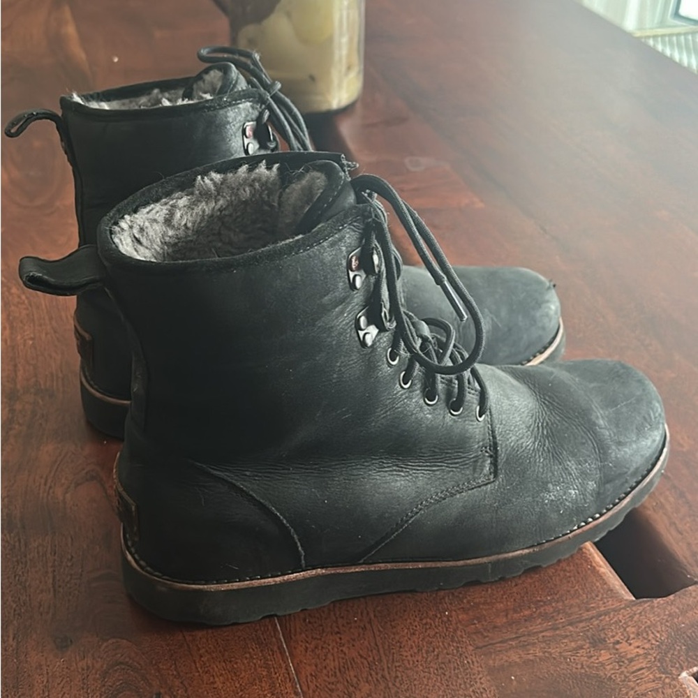 UGG Black Men's Lace-Up Boots